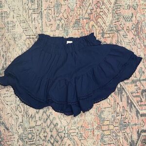 Women's Navy Blue Ruffled Skort
